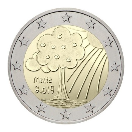 2 Euros Malte 2019, UNC, Nature et environnement Children in Solidarity