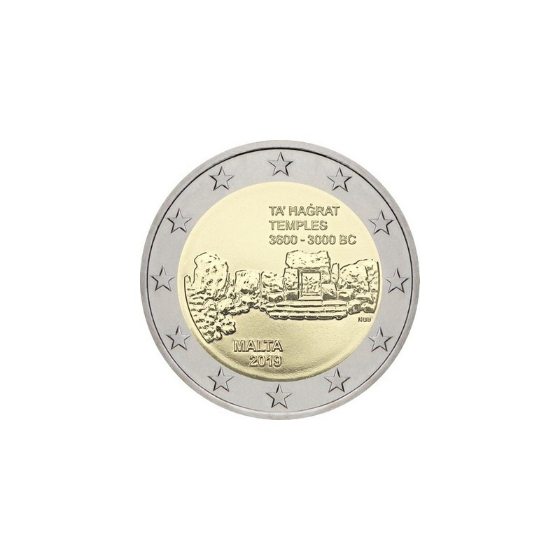 2 Euros Malte 2019, UNC, Temples de Ta'Hagrat