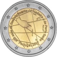 2 Euros Portugal 2019, UNC, 600 ans de la découverte de l'ile de Madère