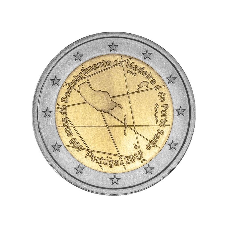 2 Euros Portugal 2019, UNC, 600 ans de la découverte de l'ile de Madère