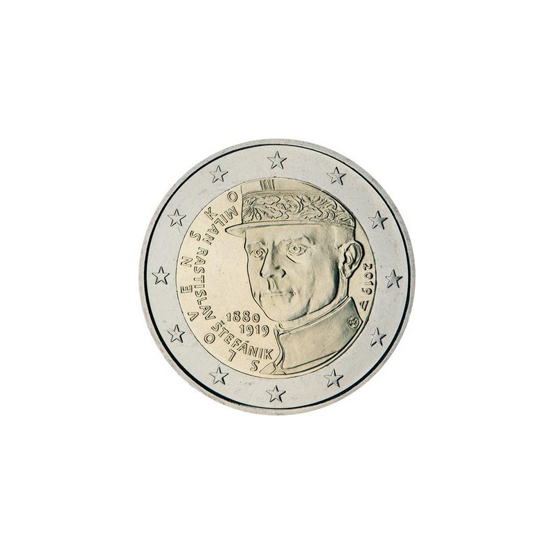 2 Euros Slovaquie 2019, UNC, Milan Rastislav Stefanik