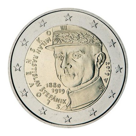 2 Euros Slovaquie 2019, UNC, Milan Rastislav Stefanik