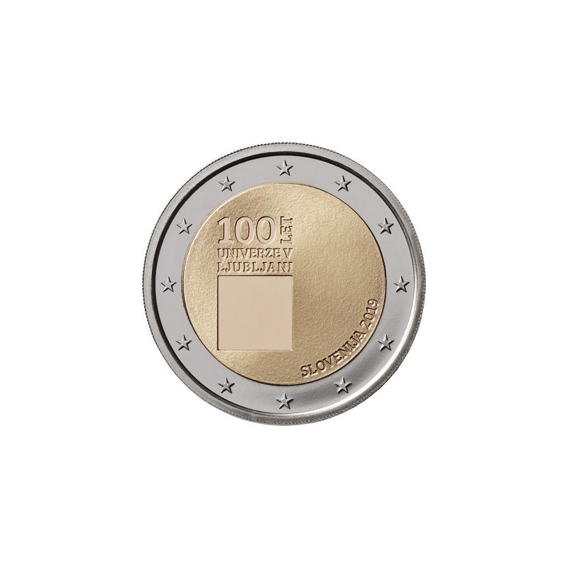 2 Euros Slovénie 2019, UNC, 100 ans Université de Ljubljana