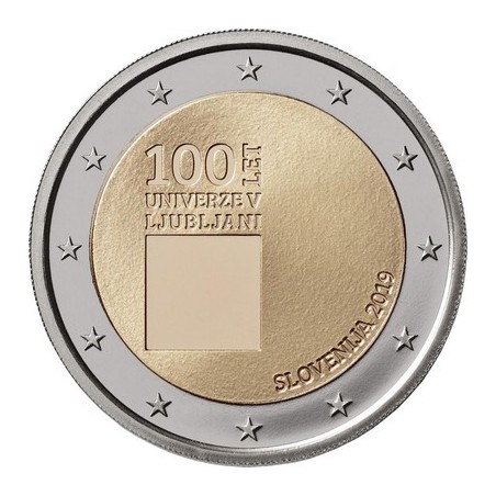 2 Euros Slovénie 2019, UNC, 100 ans Université de Ljubljana