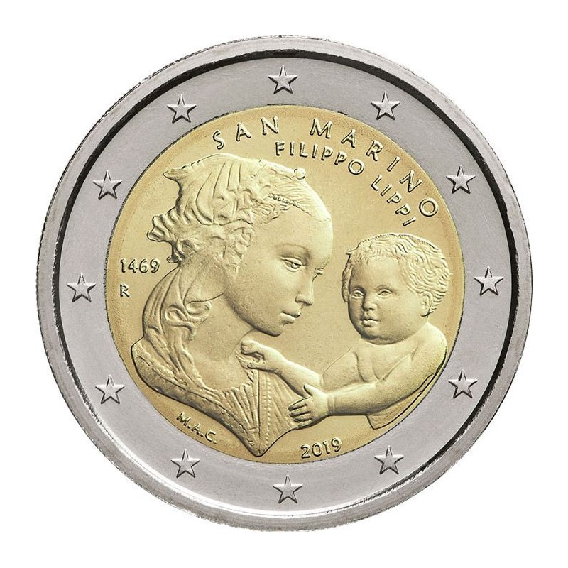 2 Euros Saint-Marin 2019, Coffret BU, 550 ans de la mort de Filippo Lippi