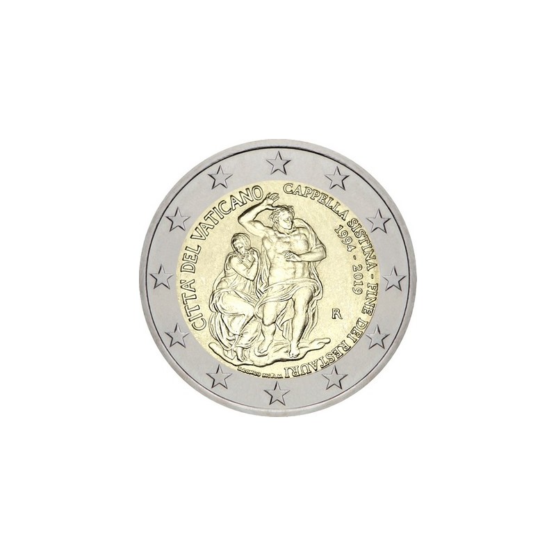 2 Euros Vatican 2019, Coffret BU, 25 ans de la restauration de la Chapelle Sixtine