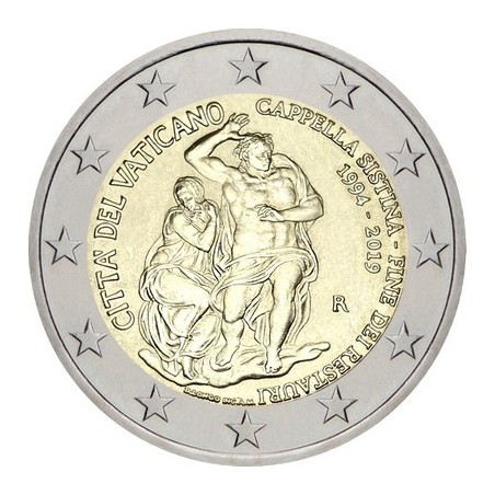 2 Euros Vatican 2019, Coffret BU, 25 ans de la restauration de la Chapelle Sixtine