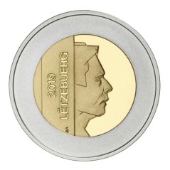 5 Euros Luxembourg 2019, Coffret BE argent et or nordique, Grébe huppé