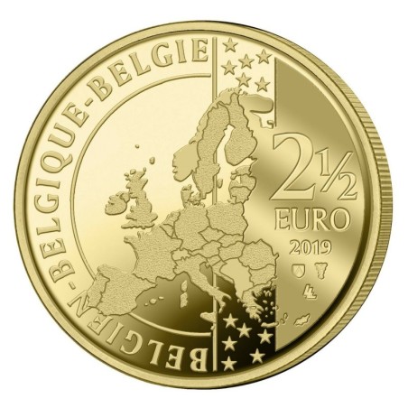 Pièce de 2,50 Euros Belgique 2019, BU coincard version française, 400 ans Manneken Pis