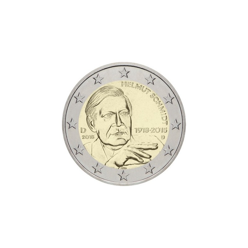 2 Euros Allemagne 2018, UNC, Helmut Schmidt, Atelier A