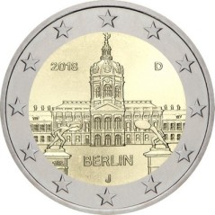 2 Euros Allemagne 2018, UNC, Berlin château de Charlottenbourg, Atelier A