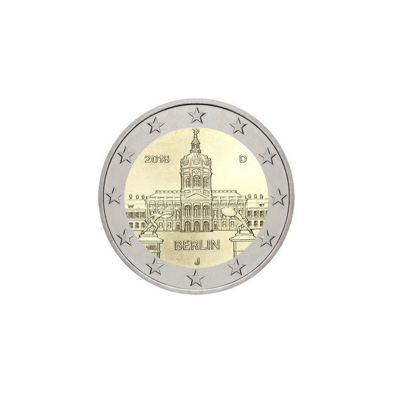 2 Euros Allemagne 2018, UNC, Berlin château de Charlottenbourg, Atelier A