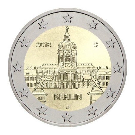 2 Euros Allemagne 2018, UNC, Berlin château de Charlottenbourg, Atelier A