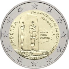 2 Euros Andorre 2018, BU sous blister, 25 ans de la Constitution d'Andorre