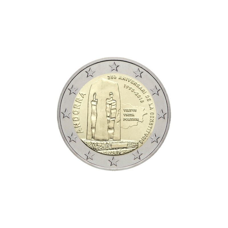 2 Euros Andorre 2018, BU sous blister, 25 ans de la Constitution d'Andorre