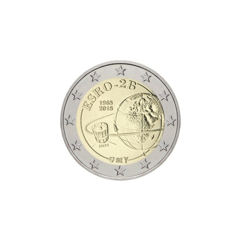 2 Euros Belgique 2018, BU coincard, Version française, 50 ans Satellite Esro