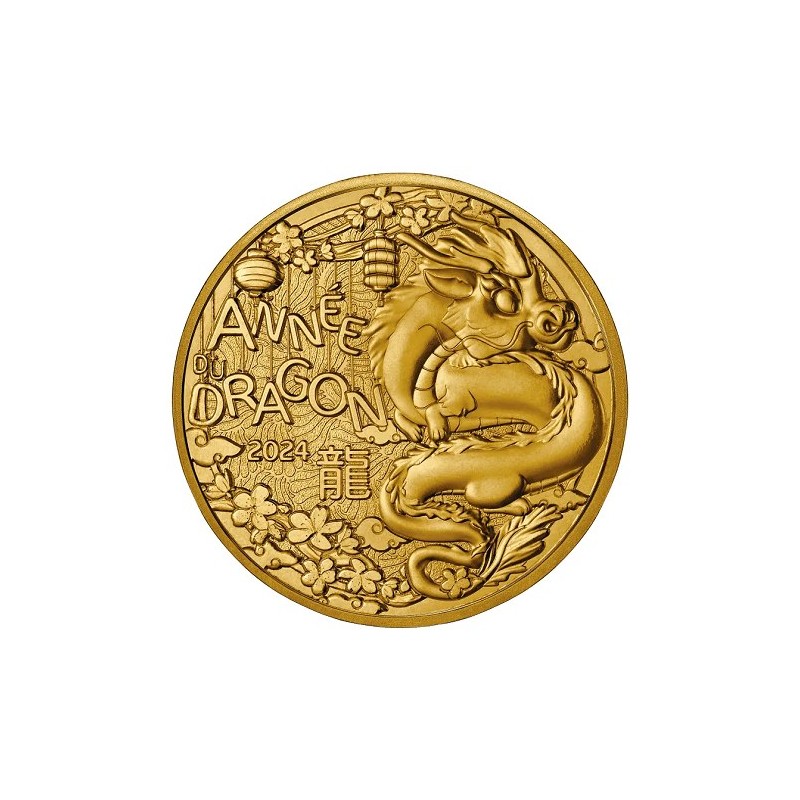 Pièce de 1/4 d'euros 2024 UNC, France, Année du dragon Pièce de 1/4 d'euros 2024 UNC, France, Année du dragon