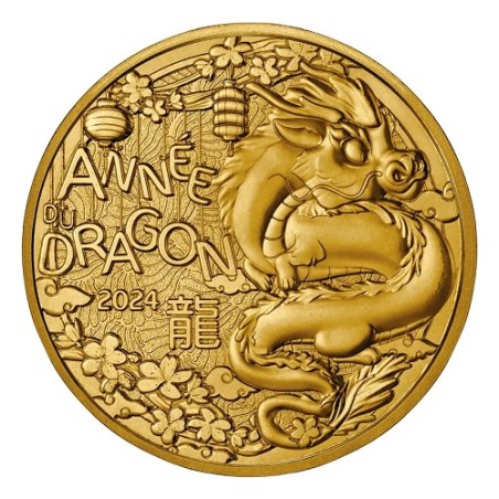 Pièce de 1/4 d'euros 2024 UNC, France, Année du dragon