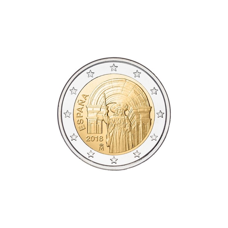 2 Euros Espagne 2018, UNC, Saint Jacques de Compostelle