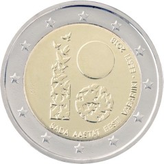 2 Euros Estonie 2018, UNC, 100 ans de la République