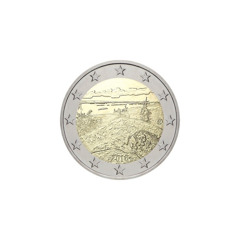 2 Euros Finlande 2018, UNC, Paysages nationaux de la Finlande