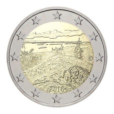 2 Euros Finlande 2018, UNC, Paysages nationaux de la Finlande