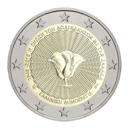 2 Euros Grèce 2018, UNC, Dodécanèse