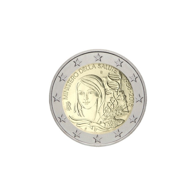 2 Euros Italie 2018, UNC, 60 ans du ministère de la santé