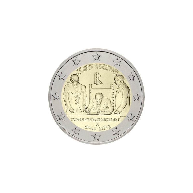 2 Euros Italie 2018, UNC, 70 ans de la constitution Italienne