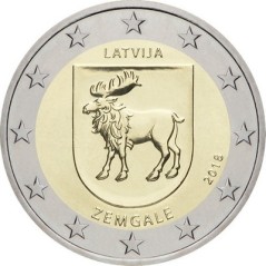 2 Euros Lettonie 2018, UNC, région historique de Zemgale