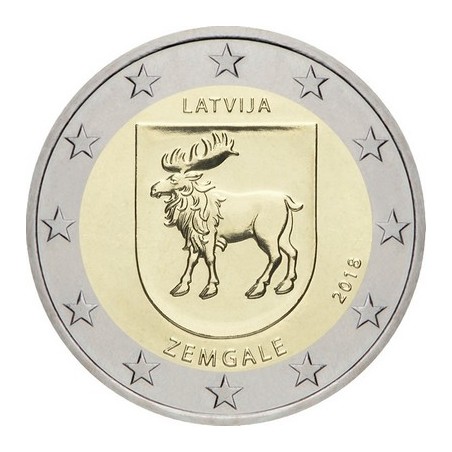 2 Euros Lettonie 2018, UNC, région historique de Zemgale