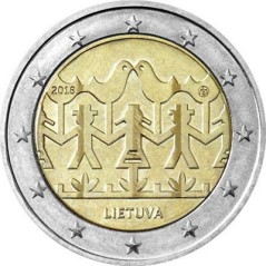 2 Euros Lituanie 2018, UNC, Fête de la chanson et de la danse