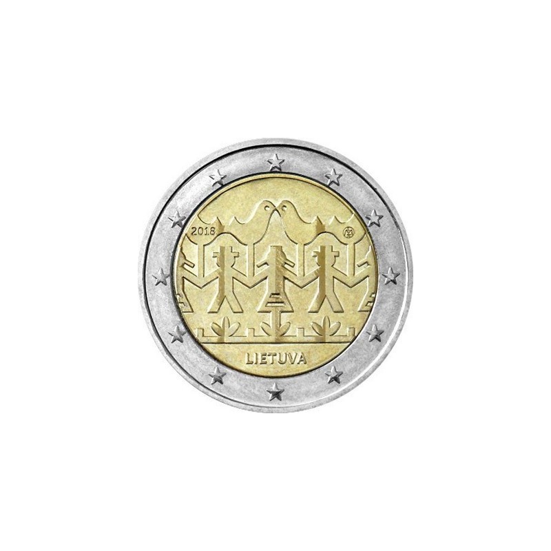 2 Euros Lituanie 2018, UNC, Fête de la chanson et de la danse