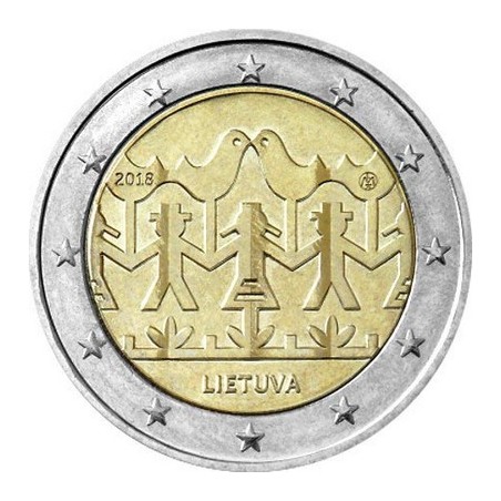 2 Euros Lituanie 2018, UNC, Fête de la chanson et de la danse