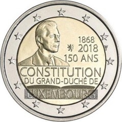 2 Euros Luxembourg 2018, UNC, Constitution luxembourgeoise