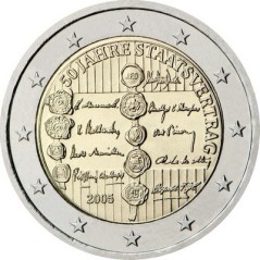 2 Euros Autriche 2005, 50ᵉ anniversaire du traité de l’État Autrichien.