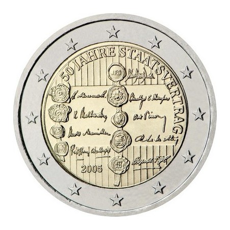 2 Euros Autriche 2005, 50ᵉ anniversaire du traité de l’État Autrichien.