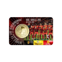Pièce de 2,50 Euros Belgique 2018, BU coincard version flamande, Diables rouges