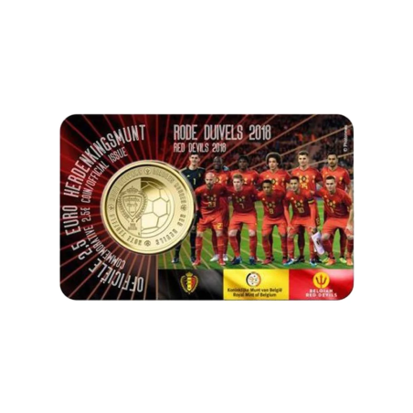 2,50 Euros Belgique 2018, BU coincard version flamande, Diables rouges