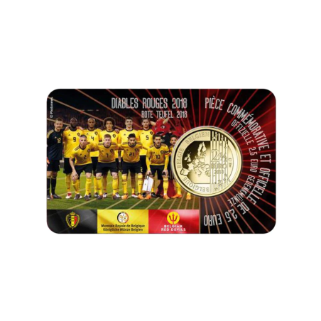 2,50 Euros Belgique 2018, BU coincard version française, Diables rouges