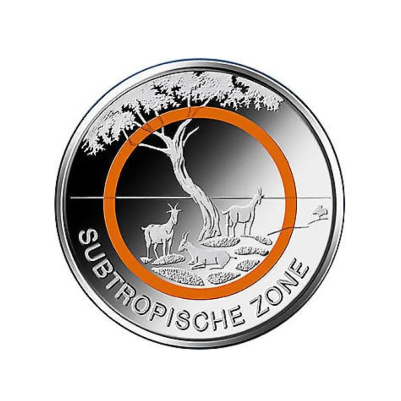 5 Euros Allemagne 2018, UNC, Zone subtropicale, Atelier A