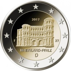 2 Euros Allemagne 2017, UNC, Rhénanie-Palatinat la Porta Nigra, Atelier A