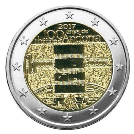 2 Euros Andorre 2017, BU sous blister, 100 ans de l'hymne d'Andorre