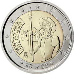 2 Euros Espagne 2005, 400ᵉ anniversaire de la premiére édition de « l’ingénieux Hidalgo Don Quichotte de la Manche »