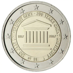 2 Euros Belgique 2017, BU coincard, Version française, Université de Gent