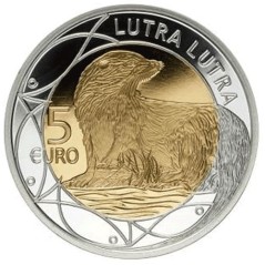 5 Euros Luxembourg 2011, Coffret BE argent et or nordique, La loutre d'Europe