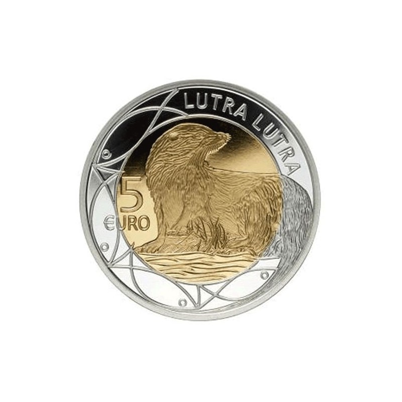 5 Euros Luxembourg 2011, Coffret BE argent et or nordique, La loutre d'Europe