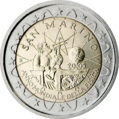 2 Euros Saint-Marin 2005, année mondiale de la physique.