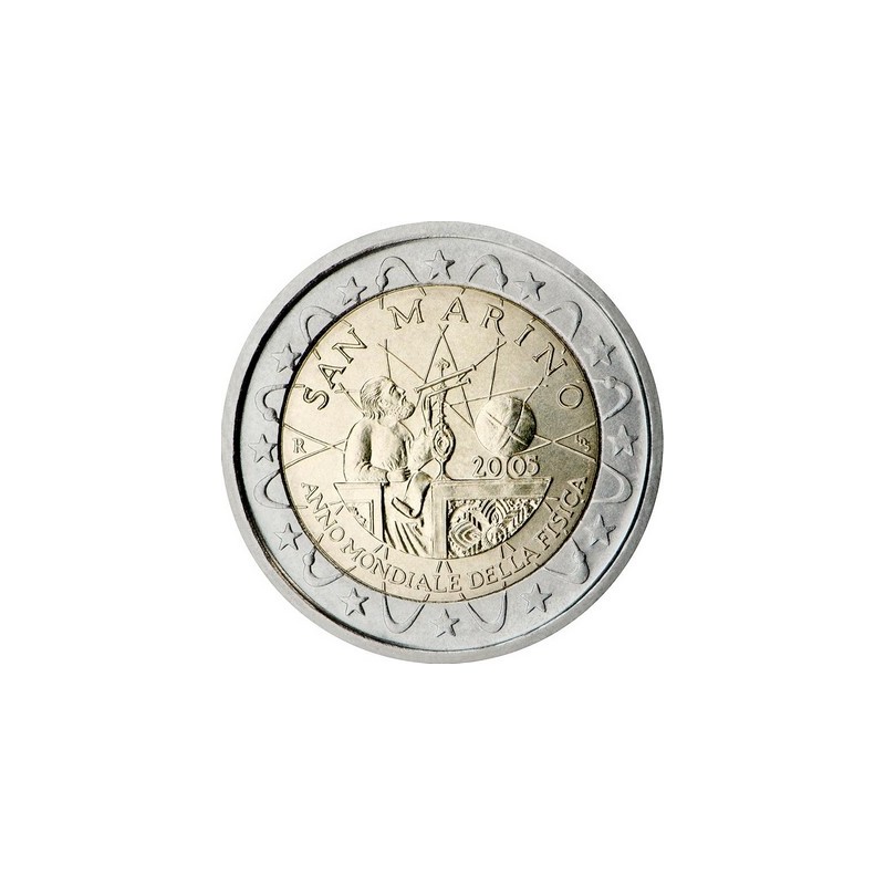 2 Euros Saint-Marin 2005, année mondiale de la physique.