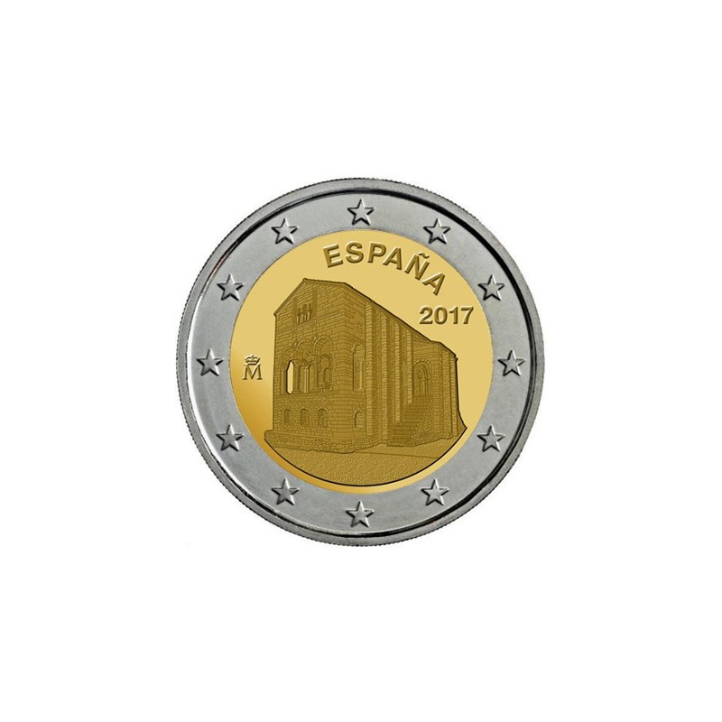 2 Euros Espagne 2017, UNC, église Santa Maria Del Naranco d'Oviedo